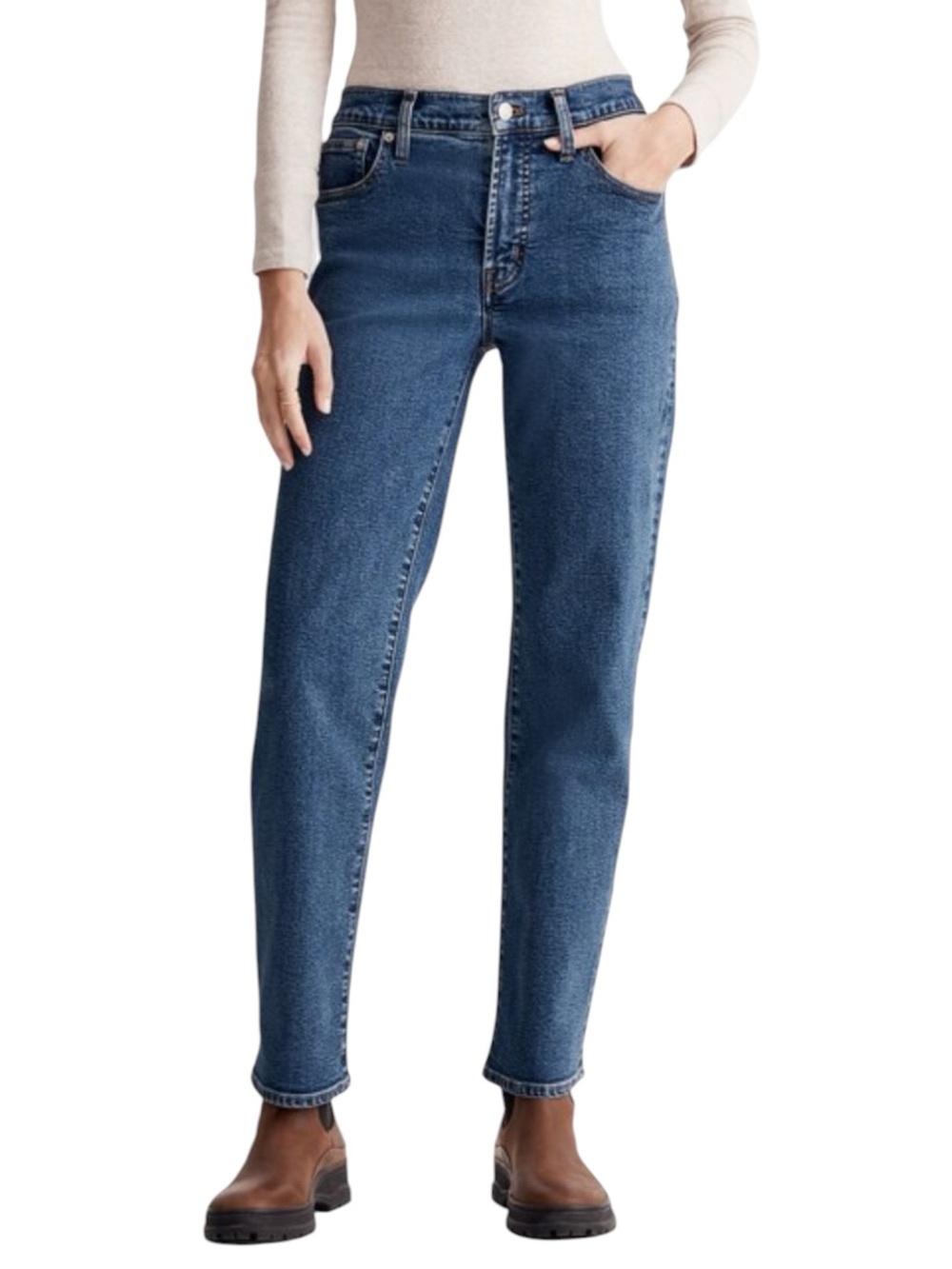 Madewell The Perfect Vintage Straight Jeans Size 23P Bright Indigo Wash Petite